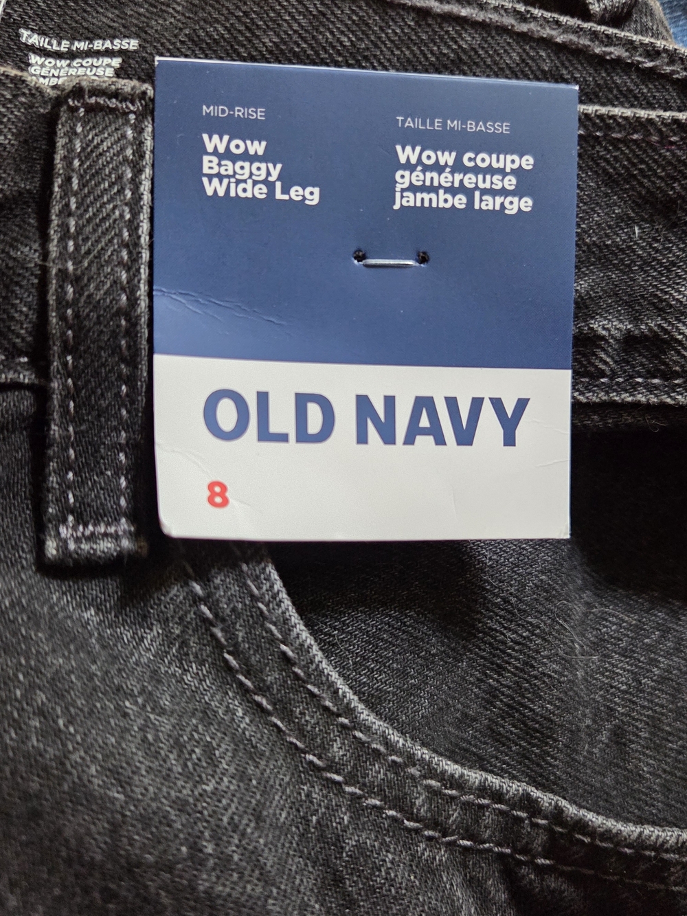 Old Navy Black Mid-Rise Wow Baggy Wide Leg Jeans